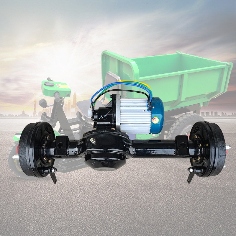 工程低速1吨无刷电机后桥总成 4860v1500w电动三轮车桥控制器直销