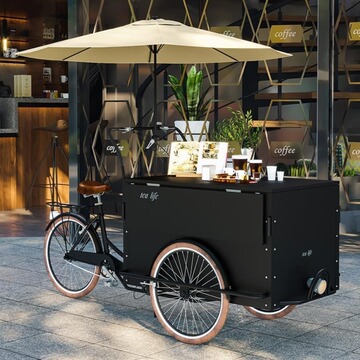 移动咖啡车多功能售卖车装饰品倒骑车摆摊户外奶茶冰激凌三轮车
