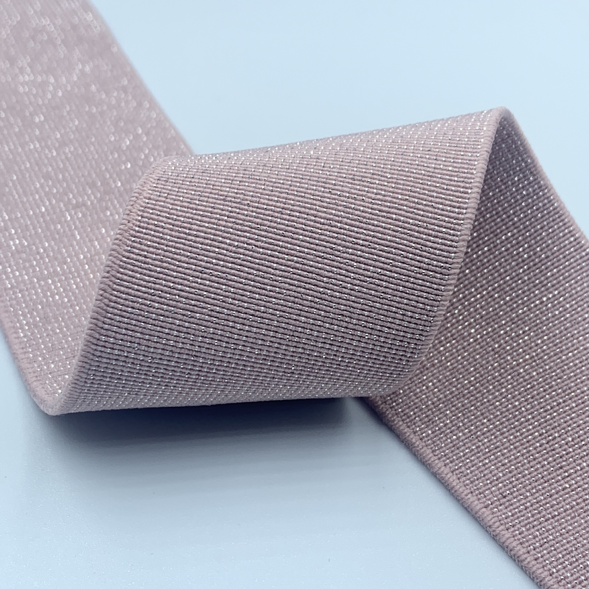 Factory in Stock Lurex Flash Jacquard Elastic Band Double-Sided Bright Silk Ultra-Fine-Meshed Thickening High Elastic Plain Nylon Ribbon