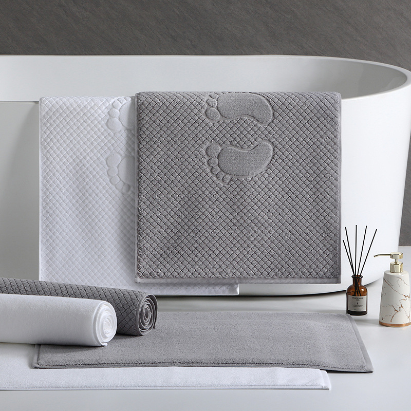 五星级酒店地巾浴室门口卫生间防滑地垫纯棉加厚吸水踩脚毛巾家用