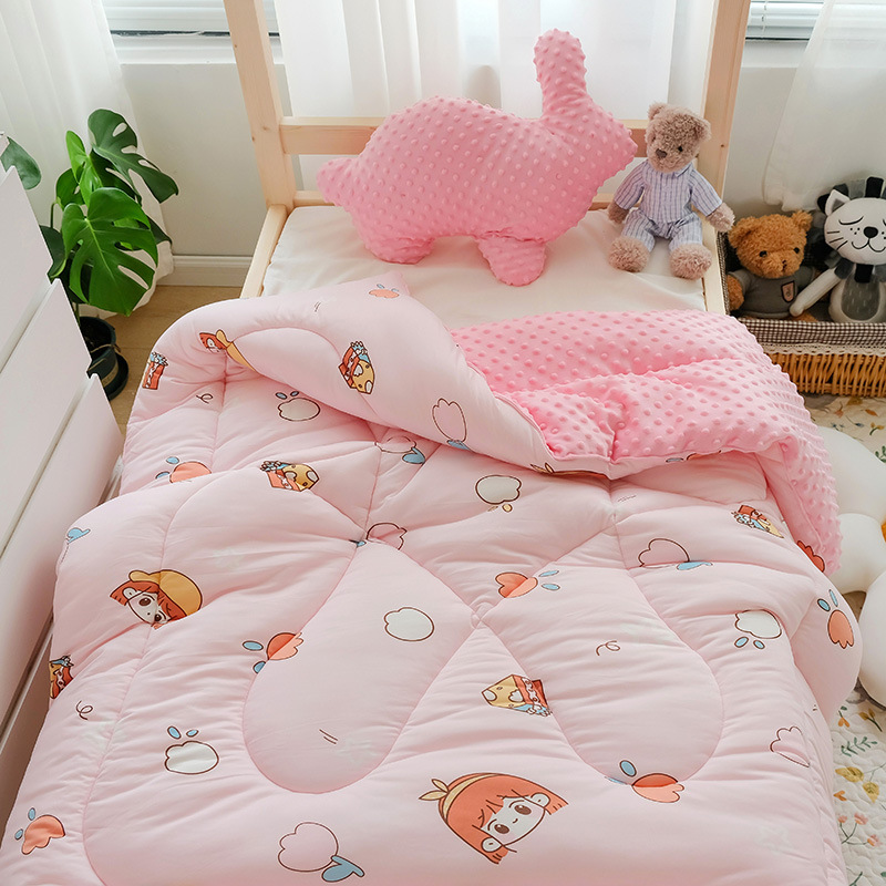 豆豆绒冬被幼儿园儿童单人学生宿舍春秋被加厚加绒保暖棉被子被芯