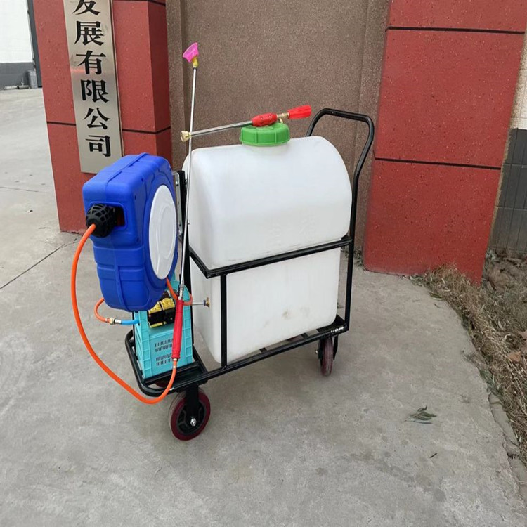 河北推拉式电瓶打药机 手推式电动高压喷药机 105升农用喷雾机