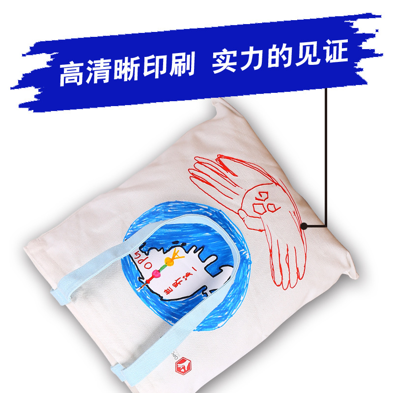 Portable Canvas Bag Customized Logo Advertising Canvas Bag Customized Cotton Bag Empty Bags Shoulder Drawstring Bag Wholesale