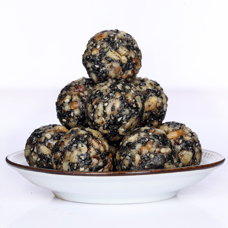 姿怡低糖山核桃丸批发126克黑芝麻核桃丸袋装优元食品 外贸原单