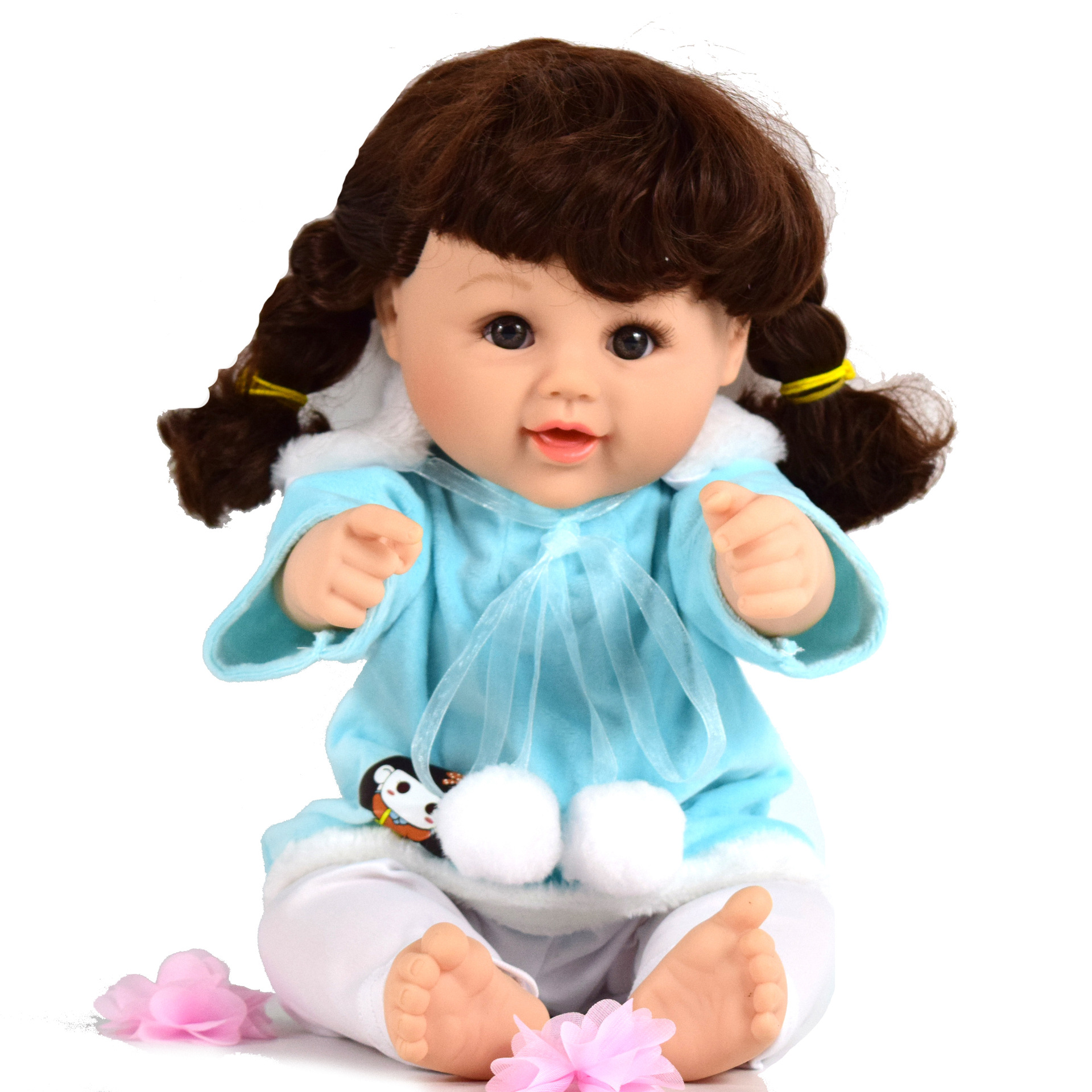 奈宝尼尔50cm仿真婴儿眨眼发声安抚女宝宝搪胶公仔儿童玩具娃娃