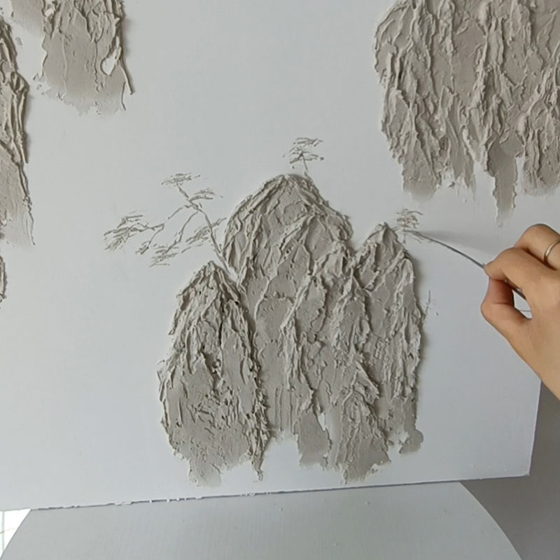 浮雕画墙绘壁画腻子粉墙面料材料壁画师佳佳画工具亚马逊厂家批发