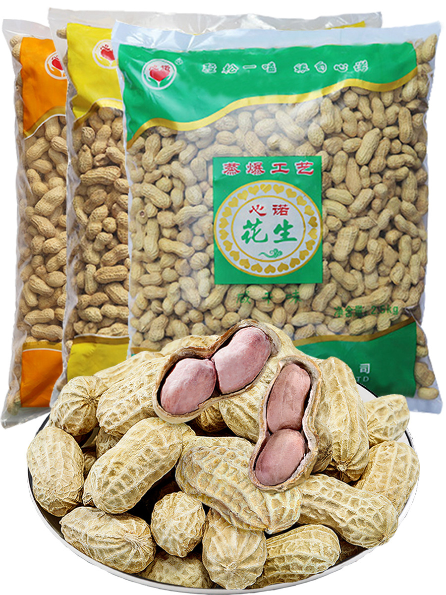 五香花生带壳水煮5斤装原味奶油蒜蓉香卤味多味红皮食品吊炉坚果