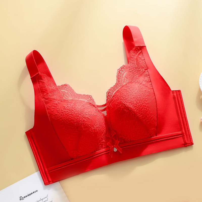 Large Boob Size Concealing Bra Thin Cotton Underwear Women's Wireless Bandeau Bra Full Cup Large Size Push up Breast Holding