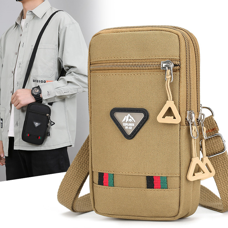 新品男包2024新款男士小挎包单肩斜挎纯色手机包轻便休闲运动多用