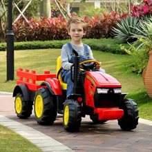 儿童电动拖拉机四轮玩具车可坐2-10岁宝宝遥控双驱超大越野工程车