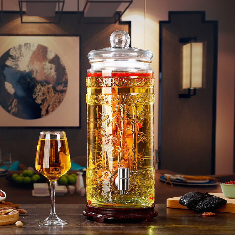 玻璃酒缸泡酒玻璃瓶带龙头密封储物罐10自酿白酒葡萄人参泡酒坛子