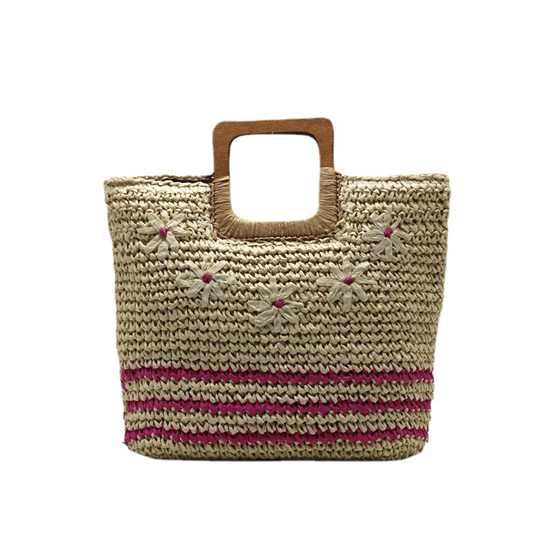 Hand-Held Bearded Needle Bag Hand Embroidery Straw Bag Paper Woven Bag