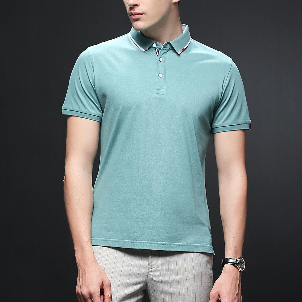 义乌仓 210克纯色纯棉男装polo衫商务男士短袖工作服保罗衫刺绣推荐
