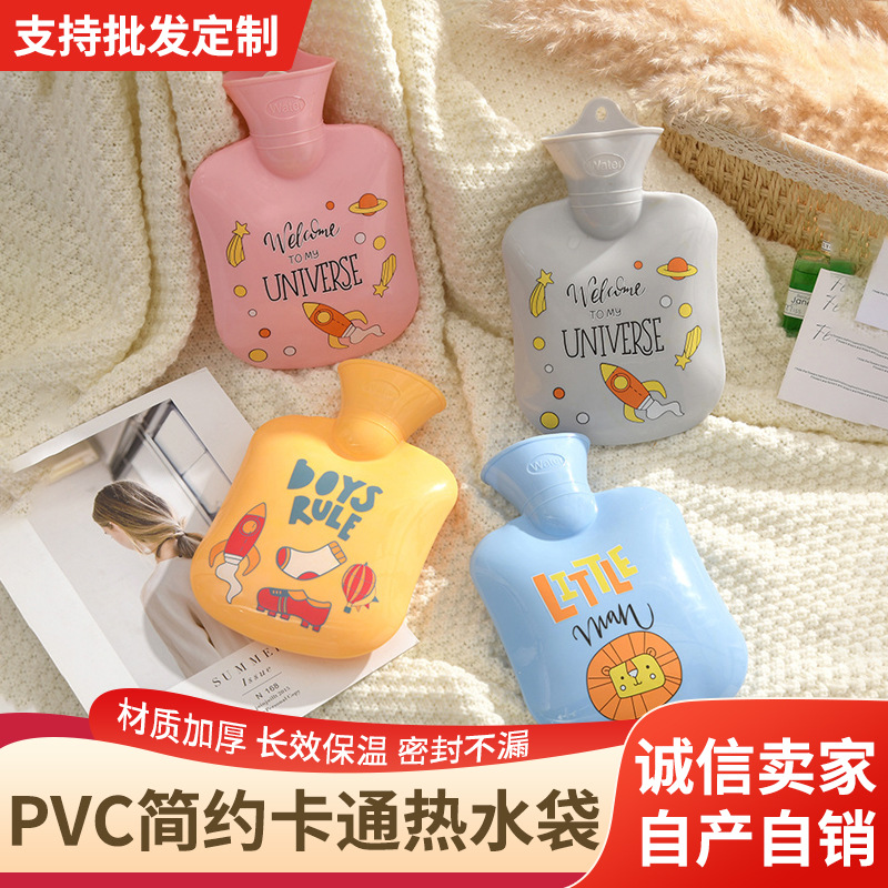 Cross-Border Wholesale High Density Hot Water Injection Bag Simple Thickened Hot-Water Bag Office Household Silicone Hot-Water Bag