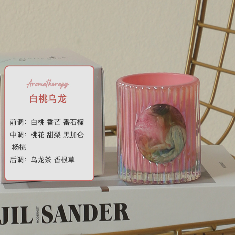 Customized Wholesale Aromatherapy Candle Vintage Roman Column Grain Cup Plant Soy Wax Bedroom Fragrance Atmosphere Desktop Decoration