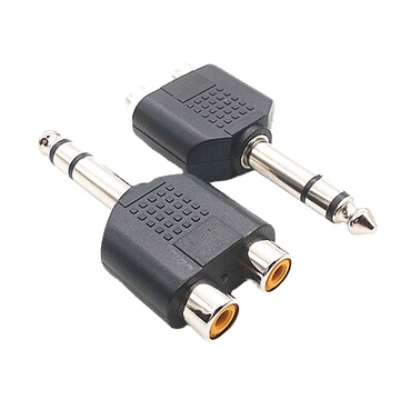 35/6.5双声道转双莲花一分二公转母分线器插头音响/音频转接头