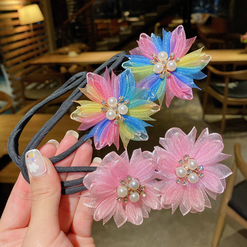 女童丸子头盘发器头花小女孩不伤发头饰懒人编发神器发圈儿童发饰