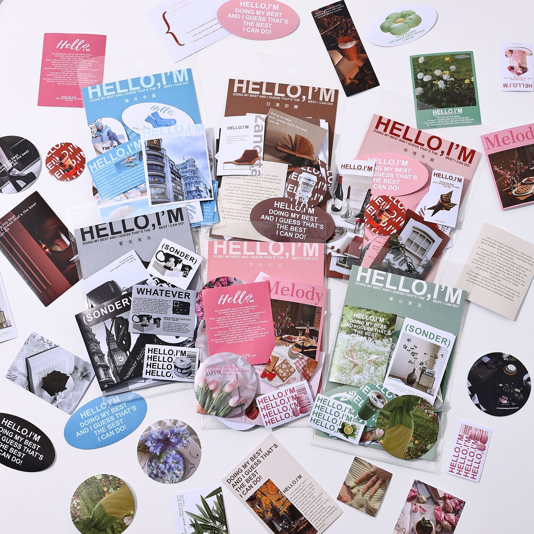 鑫奇新四季烟火贴纸包 韩系ins风封口贴手账文艺拼贴素材装饰贴画