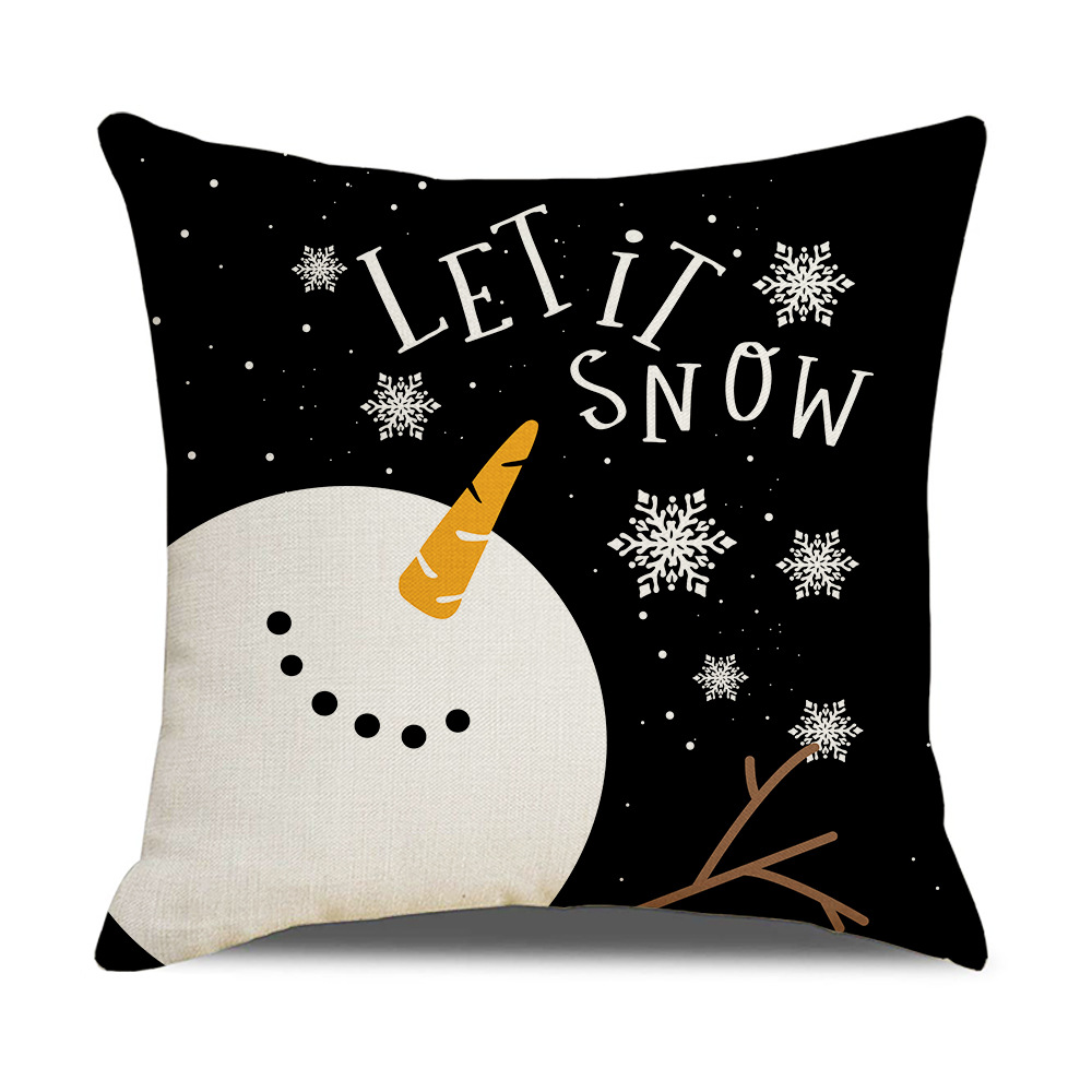 2023 New Christmas Linen Pillow Cover Wholesale Amazon Cross-Border Pillow American Hot Sale Factory Direct Sales