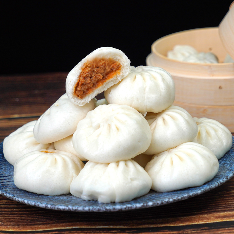 三全发面杭州小笼包1kg速食早餐半成品肉包早饭速冻面点包子商用