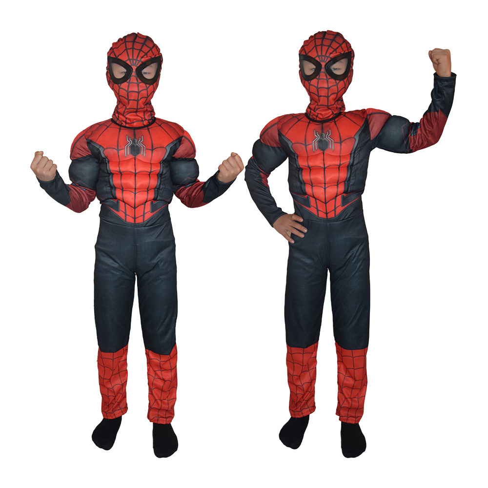 钢铁蜘蛛侠肌肉服cosplay舞台儿童演出服装远征蜘蛛侠超级英雄服