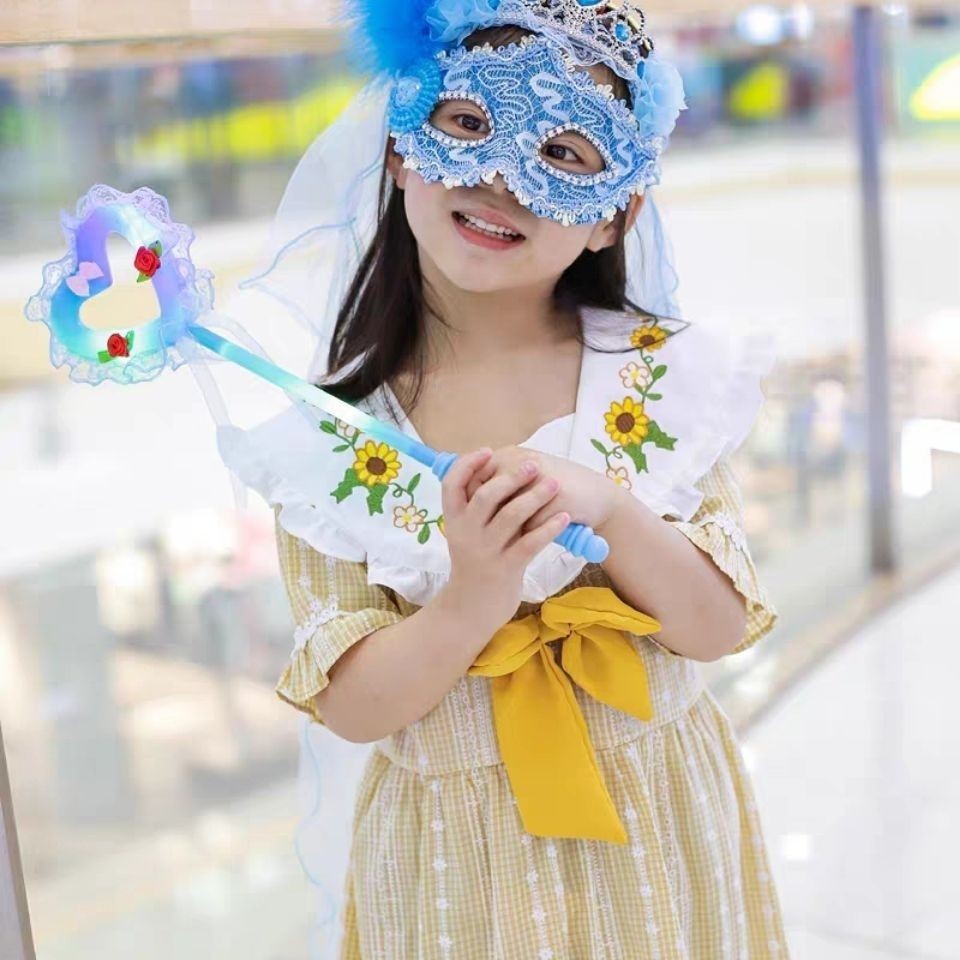 面具儿童女孩舞会新公主女孩皇冠头纱节日派对装扮化妆面具热卖