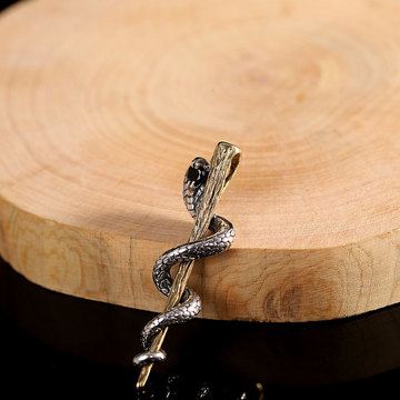 人品银品复古权杖眼镜蛇项链男潮个性仿泰银蛇纹吊坠时尚小众颈饰