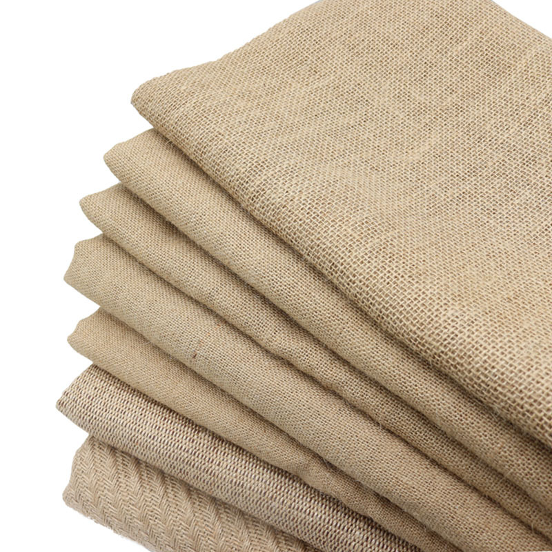 加密黄麻布料粗麻布面料环创背景展柜麻布拍照手工老粗布麻袋布料