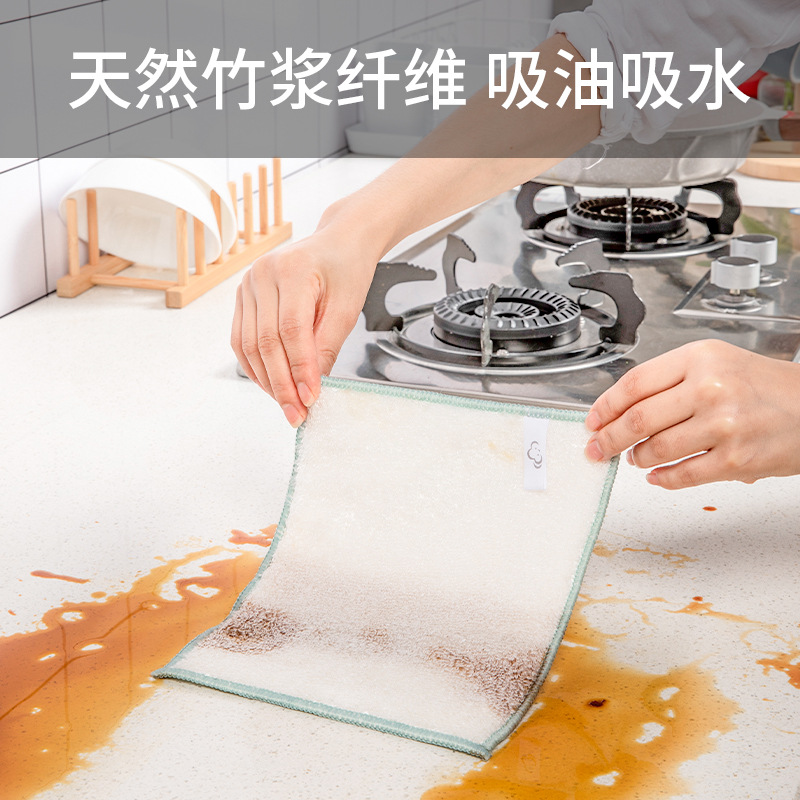 Yunlei Bamboo Fiber Cloth Oil-Free Lazy Dish Towel Extra Thick No Hair Shedding Household Kitchen Cleaning Cloth Wholesale