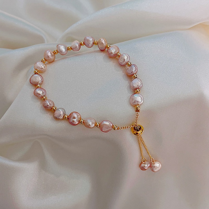 Baroque Irregular Freshwater Pearl Bracelet Ins Style Adjustable Bracelet Korean Simple Internet Celebrity Sisters Jewelry