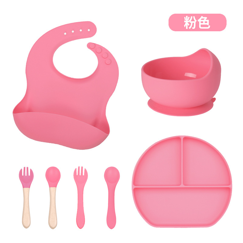 Baby Silicone Snail Bowl Children's Tableware Solid Food Bowl Eating Snack Catcher Baby Spork Silicone Plate Set
