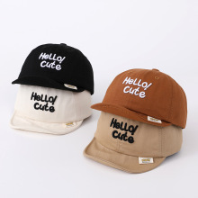 可爱软沿宝宝帽子helly cute字母纯色儿童棒球帽1-4岁小童休闲帽