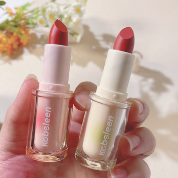 kobeleen冰茶透明口红唇膏甜美少女丝绒雾面哑光显白显色口红批发