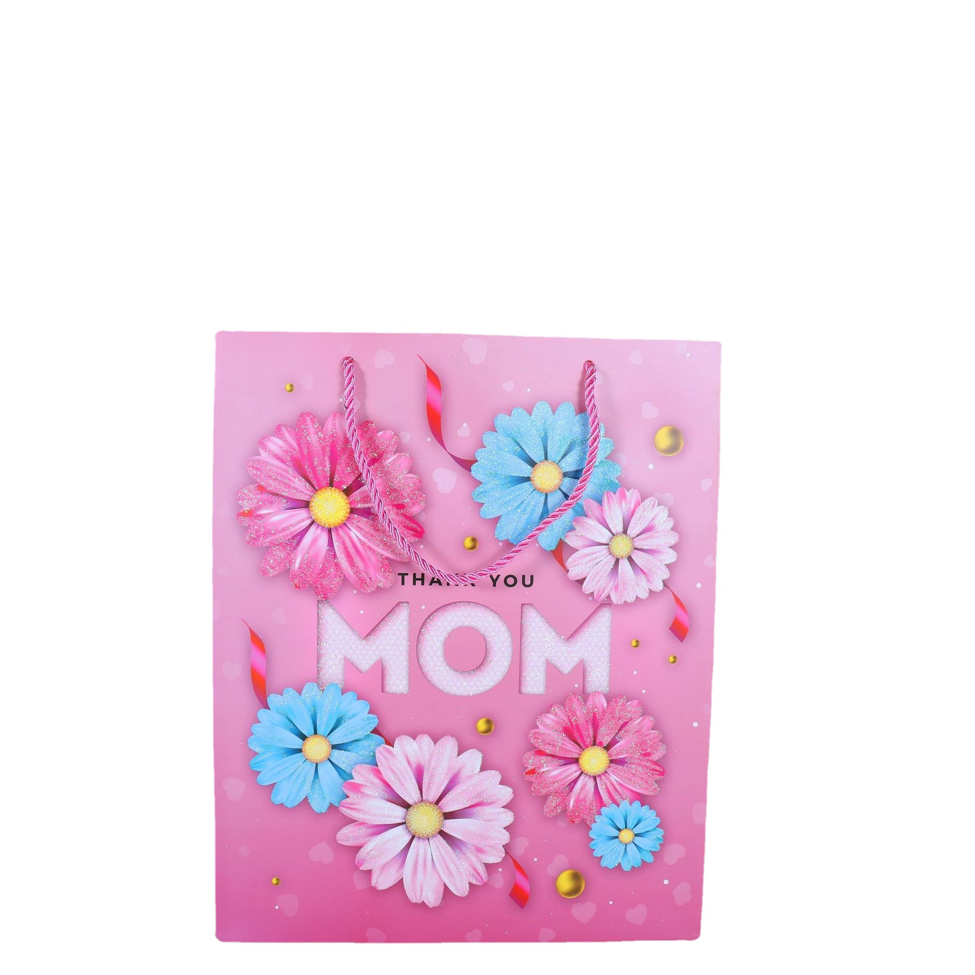 Yiwu Factory Mother's Day Gift Portable Paper Bag in Stock Wholesale Dusting Powder Flowers Series Back