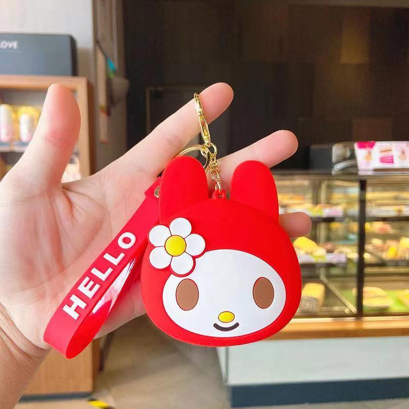 Cartoon Children Small Wallet Cute Coin Storage Bag Keychain Female Backpack Package Pendant Silicone Coin Purse Earphone Bag