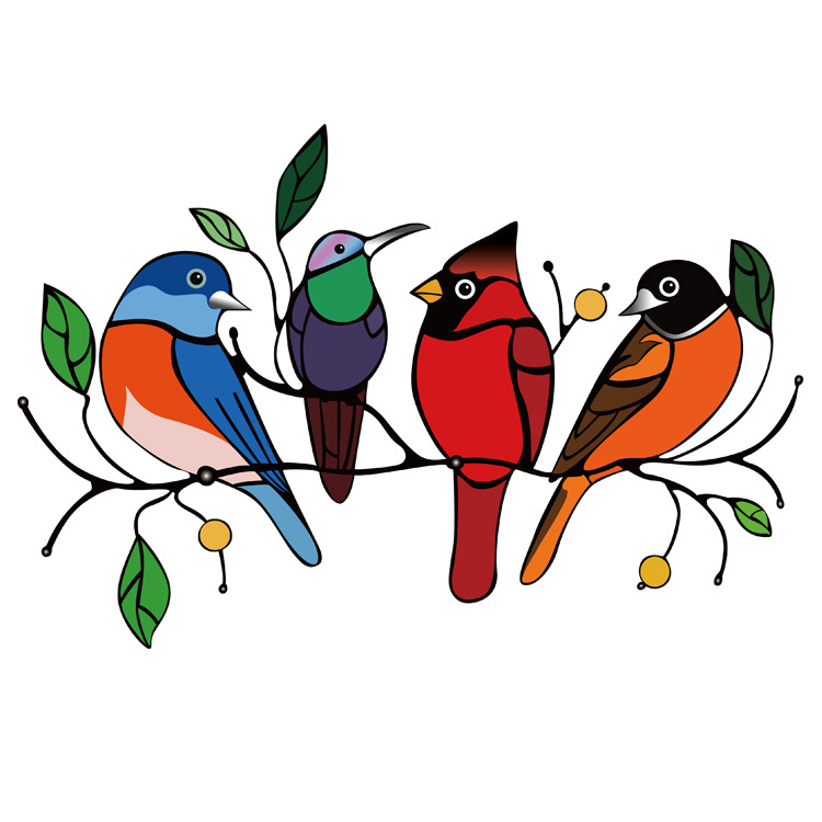 独立站创意小蜂鸟彩绘挂件工艺品家居装饰墙面窗户挂饰母亲节礼物