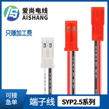 SYP公母对插端子线JST-2P黑红空中连接对插线LED电源线航模插头线