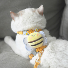 猫咪溜猫绳子防脱英短不勒猫可调节可爱小蜜蜂胸背带狗宠物牵引绳