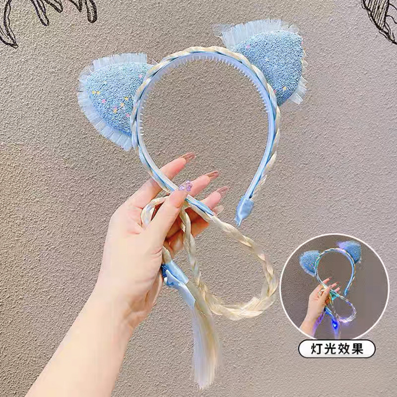 Children Mermaid Headband Girls Hair Pressing Hairpin Baby Girl Unicorn Wig Braid Headband Wholesale