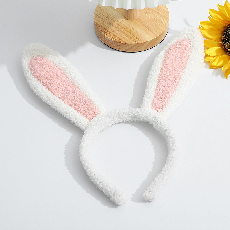 毛绒兔耳朵发箍可爱头箍跨境复活节派对儿童发饰卡通玩具厂家批发