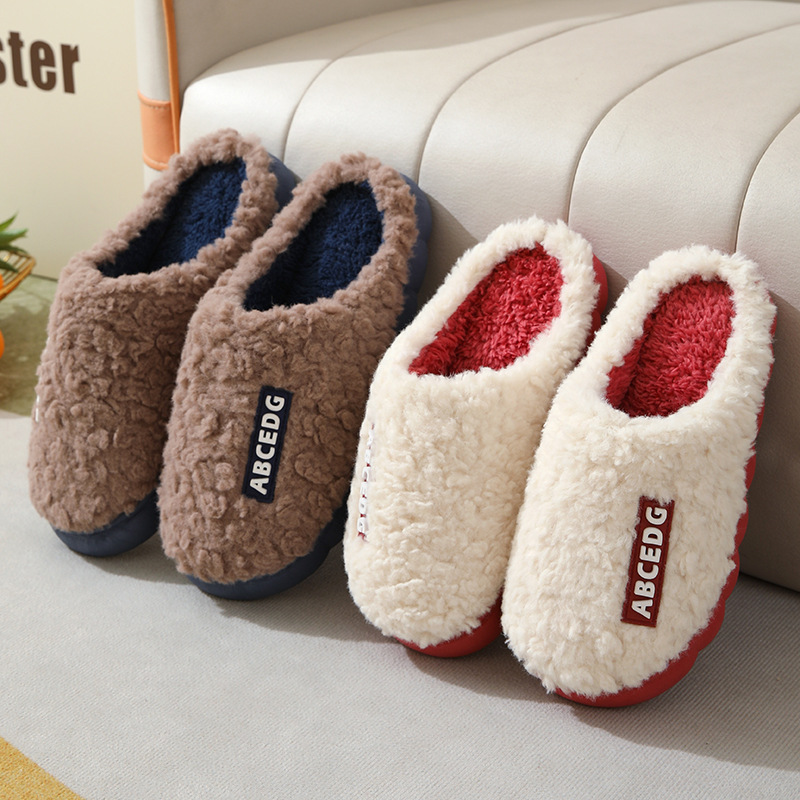 Cotton Slippers Women's Thick Bottom Autumn and Winter Home Home Couple Indoor Warm Cute Non-Slip Men Cotton Slippers Wholesale