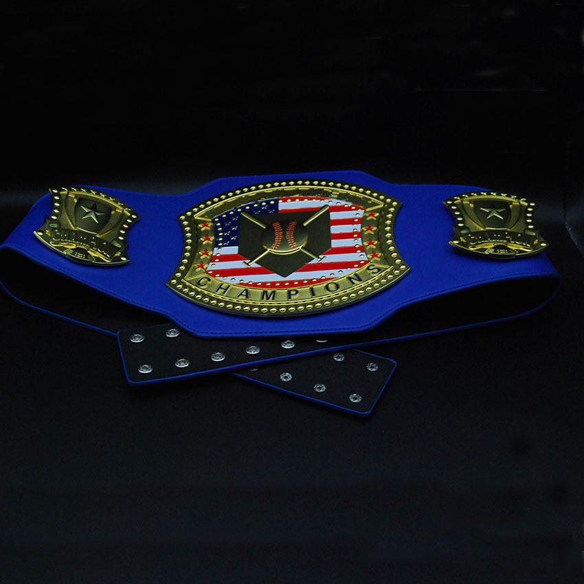 厂家拳王金腰带定制 拳击 泰拳自由博击武林风儿童金腰带制作索拉