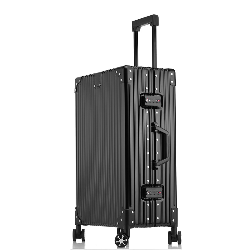 20-Inch Aluminum Magnesium Luggage Universal Wheel High-End Trolley Case Wholesale Printed Pattern Suitcase One Piece Dropshipping