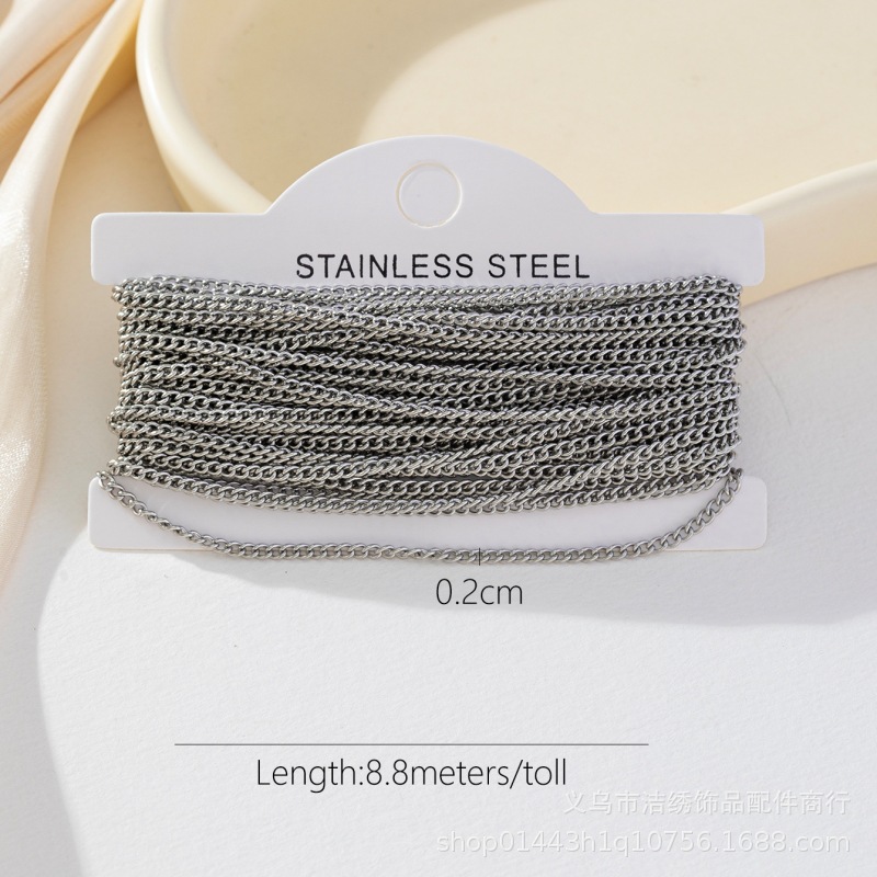 Factory Supply 160S Stainless Steel Chain Bracelet Necklace DIY Handmade Semi-Finished Chain Ornament Necklace Wholesale