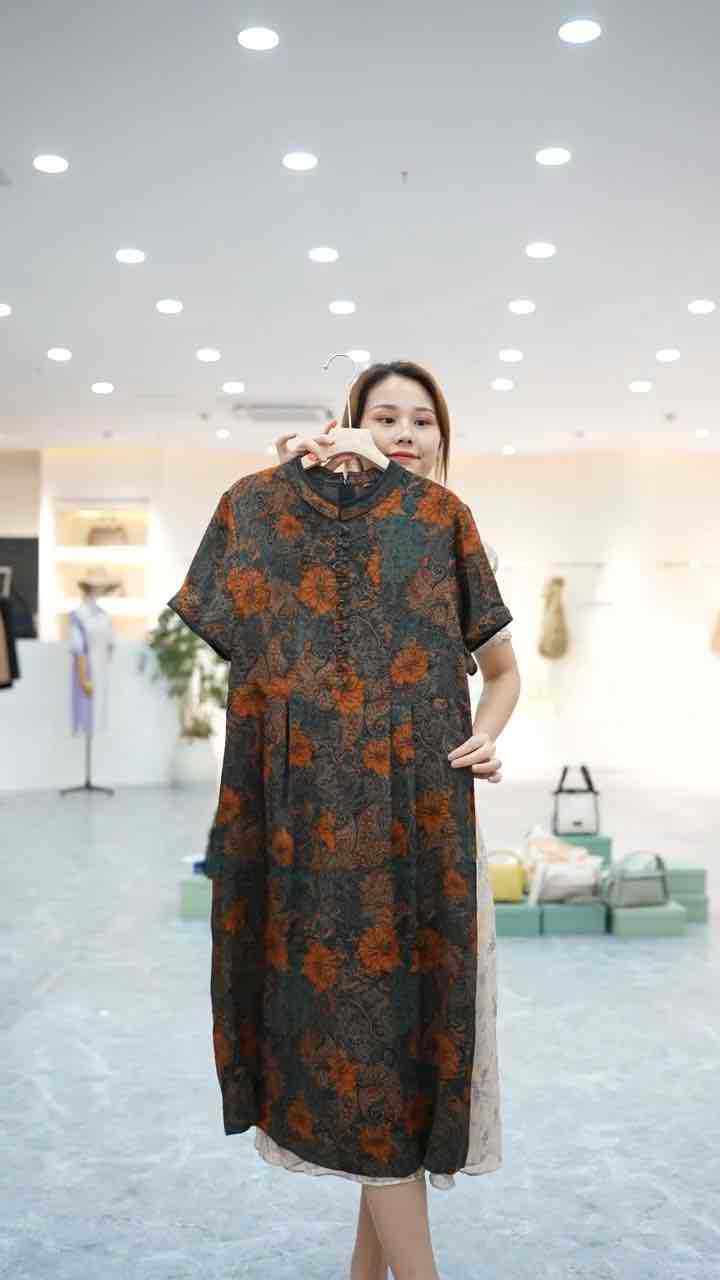 0808-4商场高货香云纱桑蚕丝连衣裙#21216 力荐-阿里巴巴