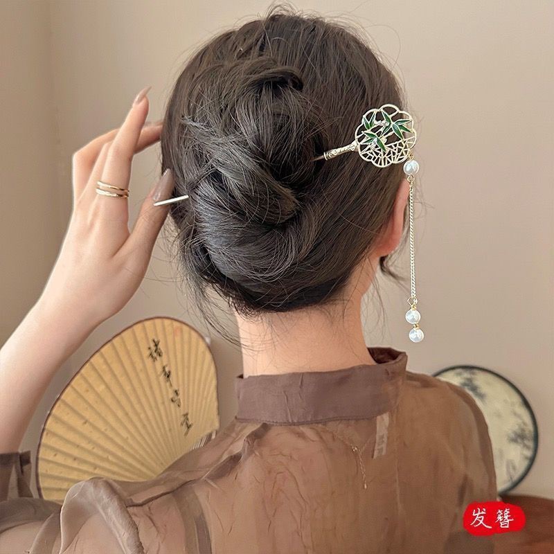 Ancient Style Tassel High-Grade Hairpin Female New Chinese Style Updo Step Shake Chopsticks Modern Cheongsam Hair Zhang Fa Chopsticks Headdress