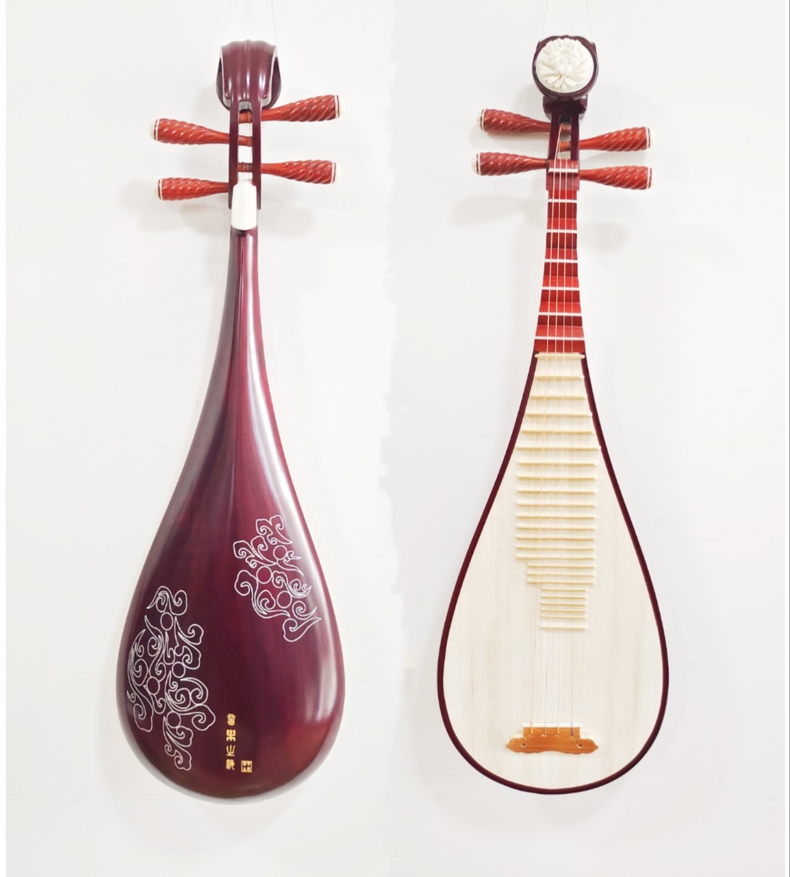 红木色琵琶乐器 成人琵琶乐器 初学琵琶乐器