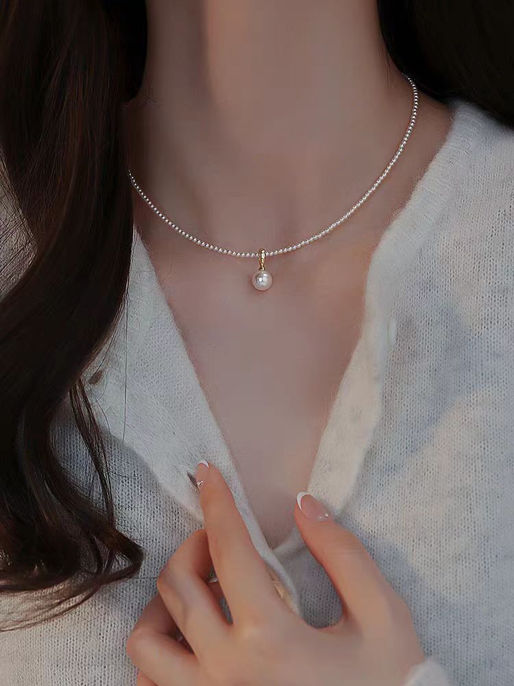 正品施家baby小米珍珠项链女网红新潮爆款轻奢小众锁骨链高级颈链