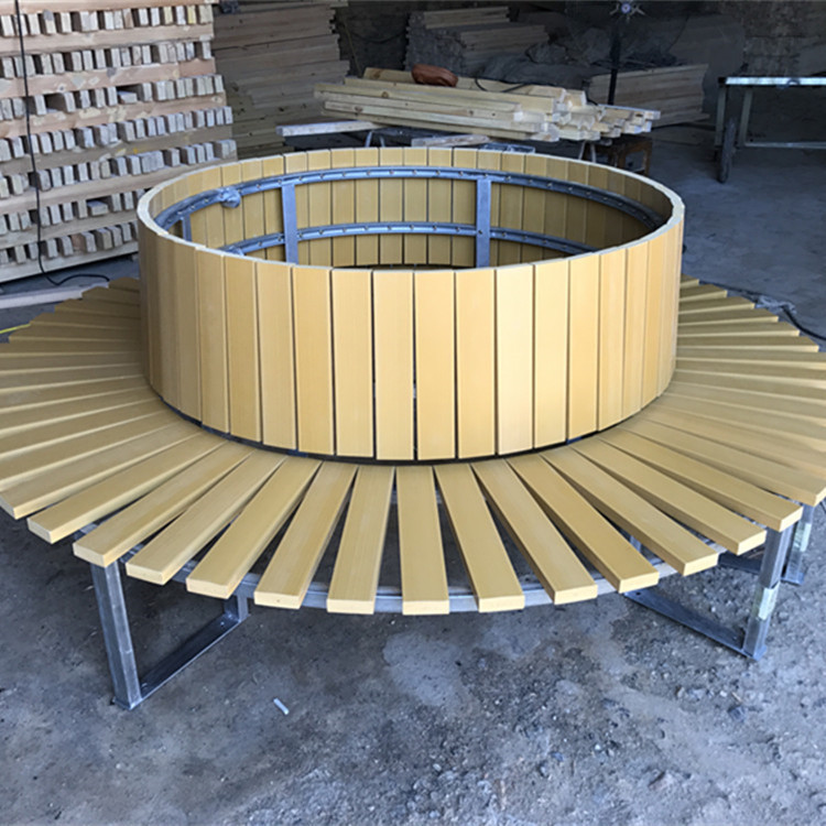 花坛广场室外公共路边小区幼儿园休闲坐凳围树椅木凳防腐木座凳