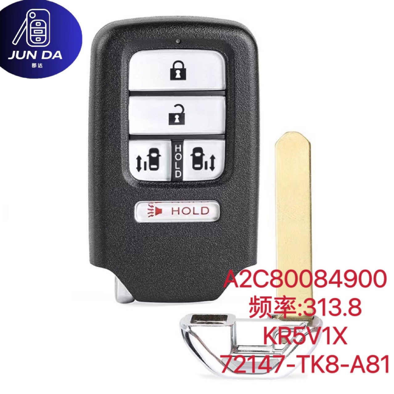 适用于本田奥德赛钥匙a2c80084600 fcc kr5v1x芯片47频率313.